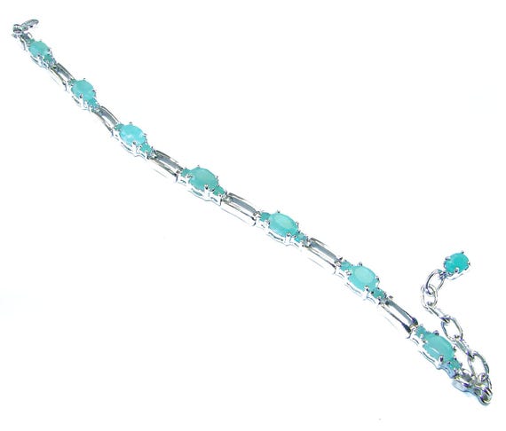 コロンビア産エメラルドブレスレット、17.5カラット、925スターリング