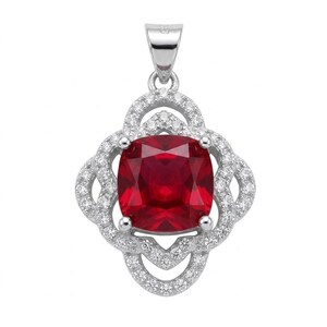 Authentic 6.5 Carat Ruby Pendant in 925 Sterling Silver Gift Ready Red Gemstone Jewelry