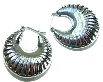 Sterling Silver Abstract Earrings Modern Polished Handmade Italian Unique Gift for Women Jewelry