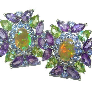 Golden Ethiopian Opal Earrings 2.8ct Handcrafted 925 Sterling Silver Oval Gemstone Dangle Gift for Her