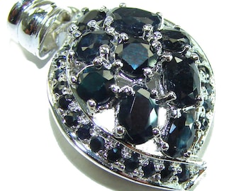 Handmade Blue Sapphire Pendant 925 Sterling Silver Unique Gemstone Jewelry Gift for Her Elegant Handcrafted Accessory