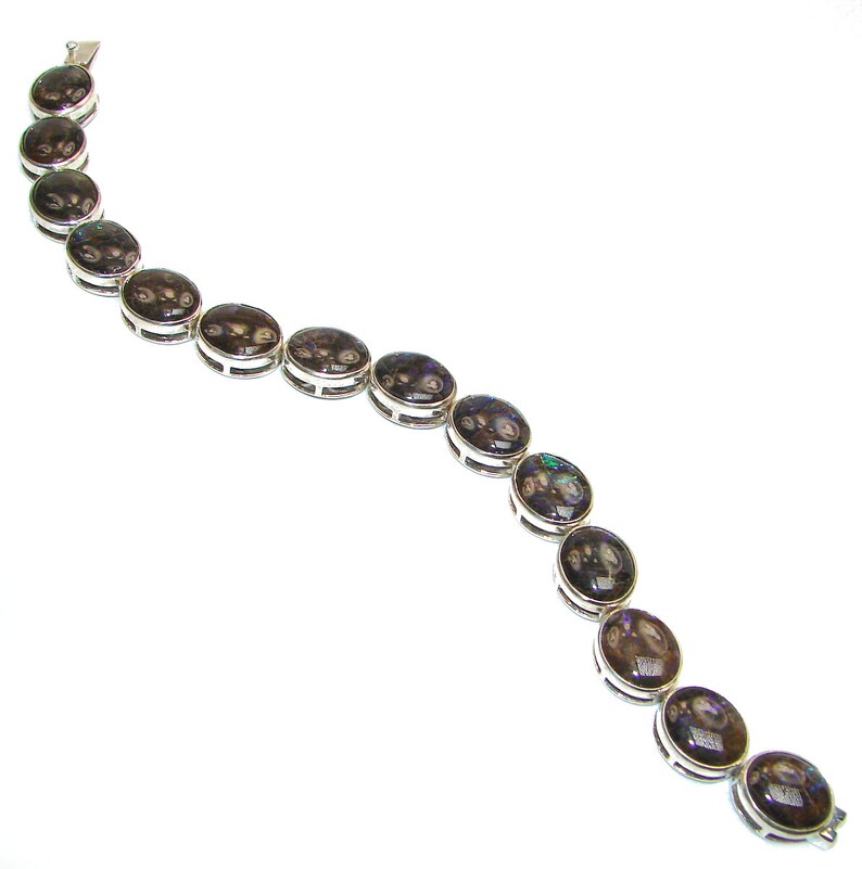Ammolite code 28-lis-20-128 dim 1 2 inches weight 29.80g Sterling Silver Bracelet