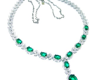 Elegant  Natural  Chrome Diopside  .925 Silver handcrafted Necklace