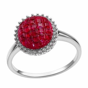 Ruby Oval Statement Ring Size 6 25 Sterling Silver Genuine Gemstone Handmade Gift for Women
