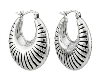 Sterling Silver Abstract Earrings Modern Handmade Italy Polished Dangle Jewelry Gift for Her