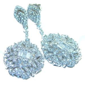 Sterling Silver White Topaz Oval Earrings Handcrafted Elegant 925 Luxury Gemstone Jewelry Gift for Her