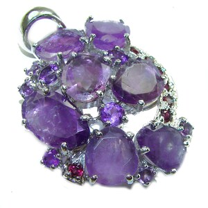 Amethyst Pendant 925 Sterling Silver Handcrafted Purple Gemstone Unique Gift Jewelry Necklace