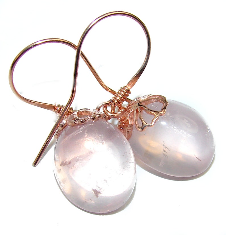 Vintage Style Authentic Rose Quartz 18K Rose Gold over