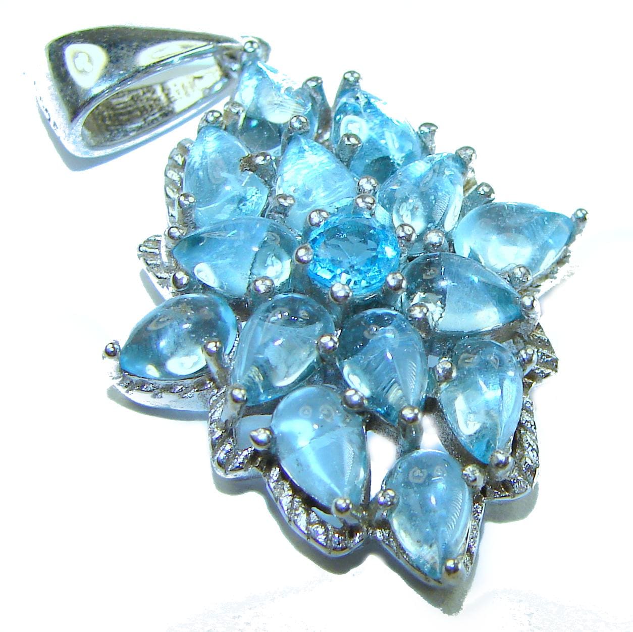 スイスブルートパーズペンダント14.5カラット、925スターリング