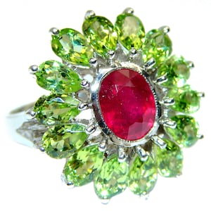 Stunning  Beauty 8.5 carat  authentic   Ruby white 14K Gold over  .925 Sterling Silver Ring size  8 3/4