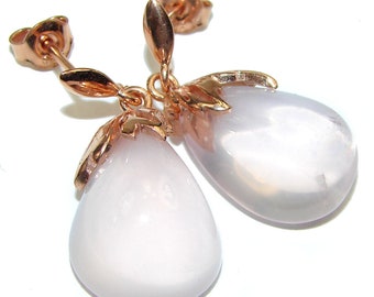 Juicy Authentic Rose Quartz 18K Gold over .925 Sterling Silver handcrafted  earrings