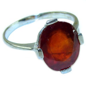 6.8ct Ruby Oval Ring size: 8.25 - Handcrafted 925 Sterling Silver, Unique Gift for Women, July Birthstone Jewelry