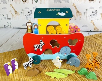 Personalised Noah's Ark Shape Sorter - Children's Toys - Christmas Gift - Birthday Gift - Personalised Gifts - Sustainable Toys - Eco Toys