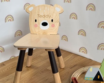 Personalised Wooden Bear Chair - Children's Chair - Furniture - Christmas Gift - Birthday Gift - Personalised - Sustainable - Eco