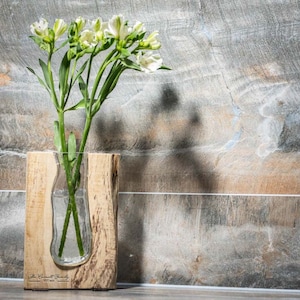 Spersonalizowany grawerowany wazon z drewna – spersonalizowany – Dzień Matki – Prezenty dla niej i dla niego – Rocznica – Ślub – Urodziny – Rodzina – Wystrój domu
