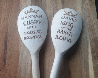 Personalised King or Queen of the Wooden Spoon - Birthday Gift - Baking Tool  - Personalised Spoon - Personalised Baking - Gift For Her