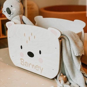 パーソナライズされた木製収納ボックス - 子供用収納 - 木製玩具 - 持続可能な玩具 - ブックボックス - パーソナライズされた子供用ギフト - 幼児用おもちゃ箱