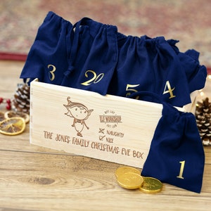 Personalised Christmas Advent Calendar - Christmas Eve Box - Christmas Gift - Children Gift - Xmas - Countdown - Treat Bags - Elf Delivery