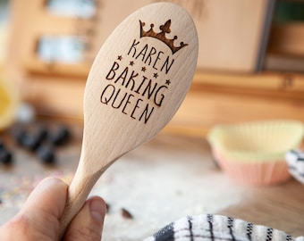 Personalised King/ Queen Mixing Spoon - Birthday Gift - Baking Tool  - Personalised Spoon - Personalised Baking - Gift For Her