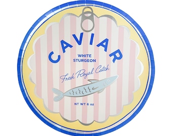 Grandes assiettes en boîte de caviar Le Dinner - Lot de 8 assiettes en carton
