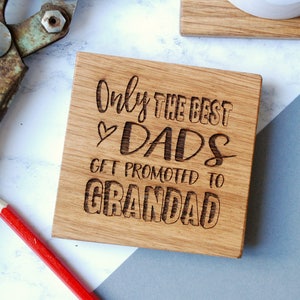 Only The Best Dads Coaster - Fête des Pères - Cadeau pour lui - Cadeau pour papa - Cadeau pour grand-père - Grand-père - Coaster personnalisé - Wooden Coaster