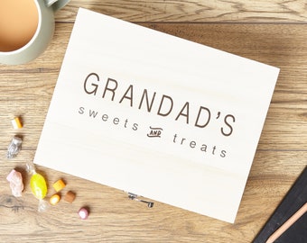 Personalised Wooden Sweets and Treats Box for Grandparents and Sweet Lovers