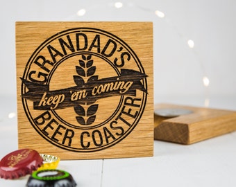 Beer Coaster And Bottle Opener - Gift For Dad - Boyfriend Gift - Beer Mat - Birthday - Gift for Him - Bottle Opener - Gadgets For Men