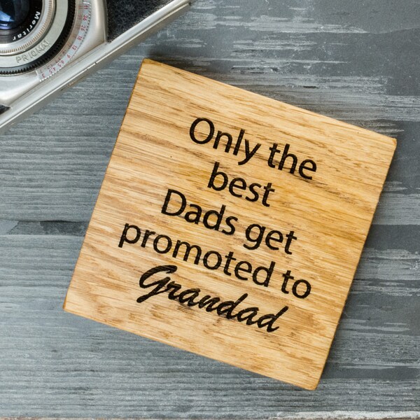 Fathers Day Gift - Gift for Dad - Personalised Grandad Gift - Gift for Him - Beer Coaster - Wooden Coaster- Pregnancy Reveal