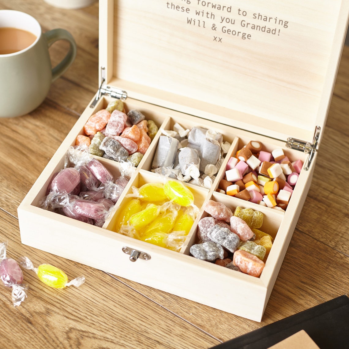 Personalised Wooden Sweets and Treats Box for Grandparents and Etsy