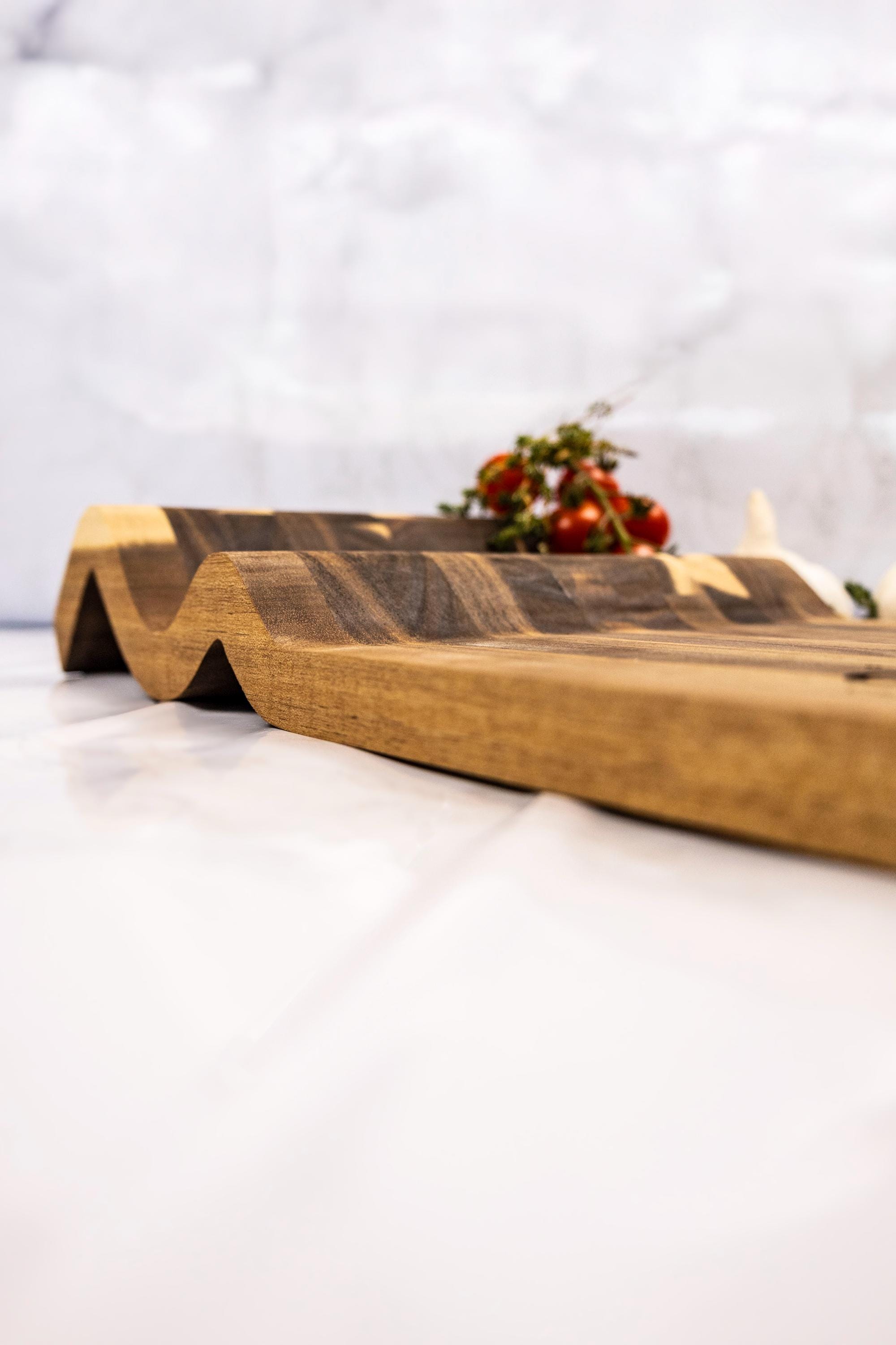 Tagliere Da Portata In Legno Di Acacia E Ardesia Naturale – 28x20 Cm, Ideale Per Formaggi, Sushi E Antipasti