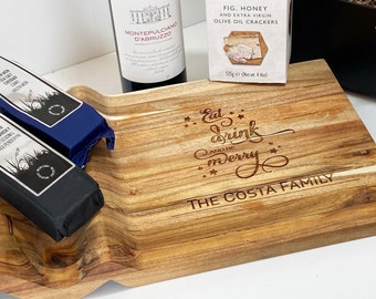 Personalised Acacia Wood Cheese Board - Cheese Lovers Gift - Serving Board - Cheeseboard - Christmas Gift - Christmas Cheeseboard