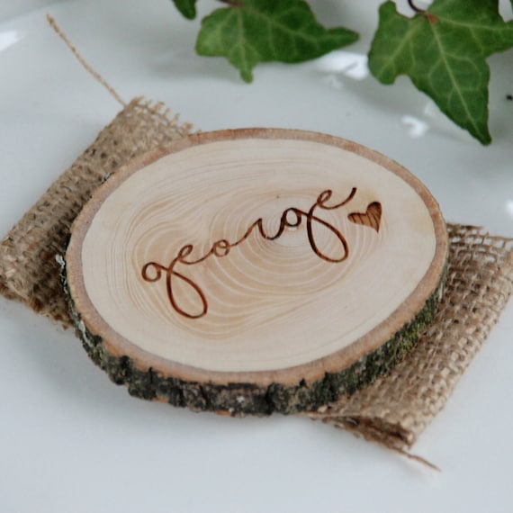 Wood Slice Serving Platter with Engraved Message