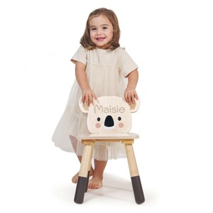Personalised Wooden Deer Chair - Children's Woodland Furniture - Custom Toddler Gift - Nursery Decor - Baby Shower Present Koala