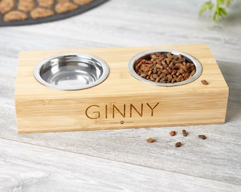 Personalised Bamboo Pet Bowl - Pet Accessories - Pet Owners - Personalised Pets - Gift for Pets