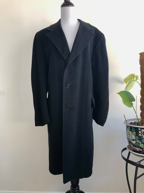 Vintage Black Wool Coat, Women’s XL