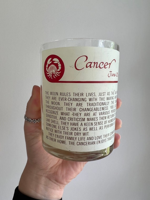 Vintage Collectible Cancer Zodiac Glass Etsy