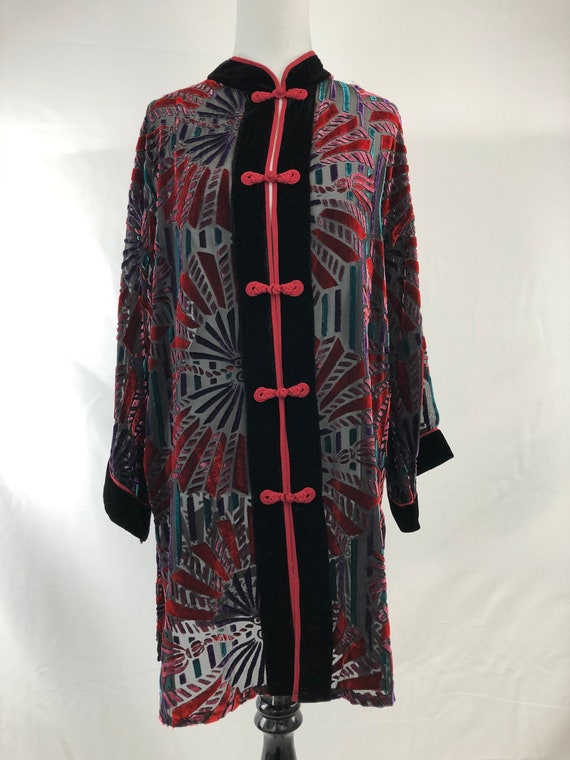Vintage 1980s Bob Mackie Velvet Kimono Jacket, Siz