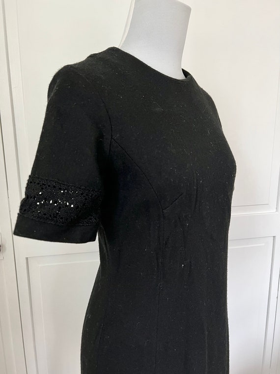 Vintage 60s Black Sheath Dress, Size Large - image 2