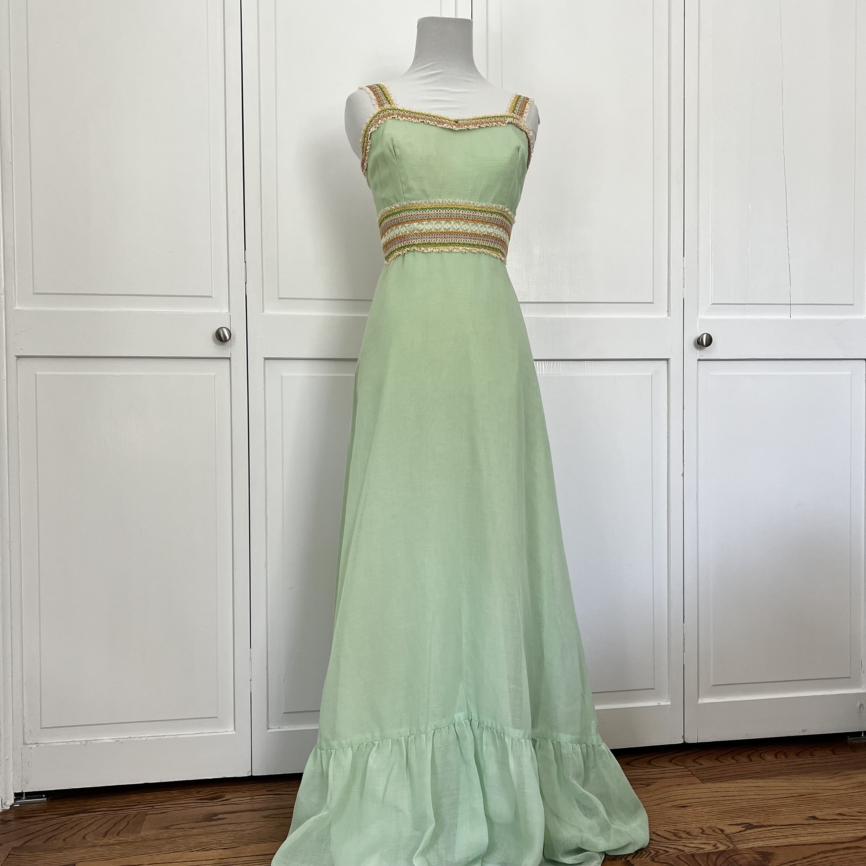 mint green tank dress Girls Floral Crochet Tank Dress main image 1