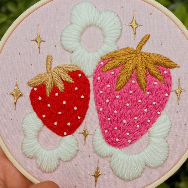 Floral Strawberry - PDF Embroidery Pattern