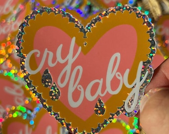 Cry Baby - Glitter Vinyl Sticker