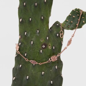 Dainty Leaf Bracelet 14k Yellow Gold image 4