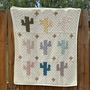 C2C Crochet Baby Blanket Pattern: Mini Saguaro Cactus (PDF Download)