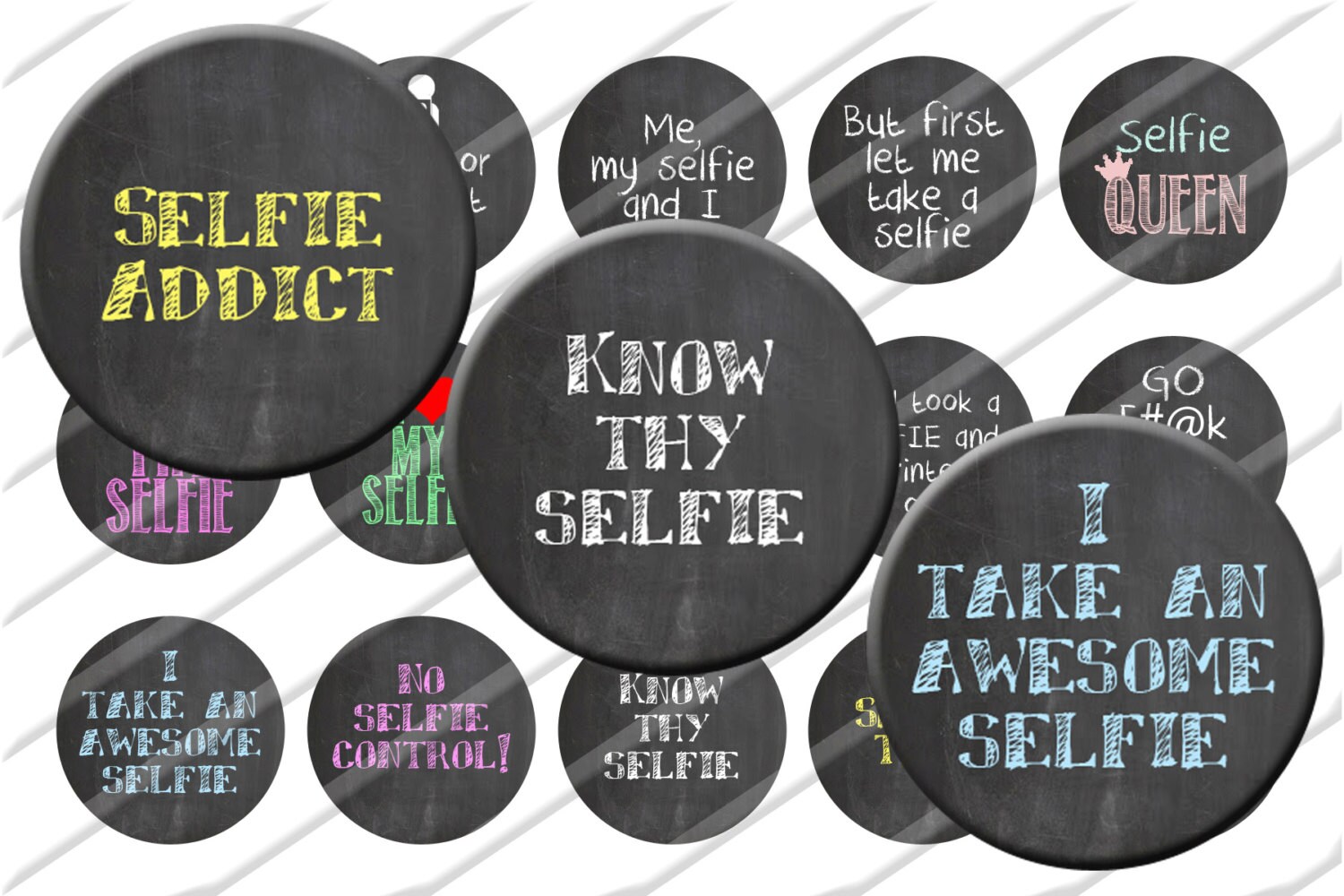 Selfie Humor Sayings Puns Chalk Writing Bottle Cap Images 1 Etsy