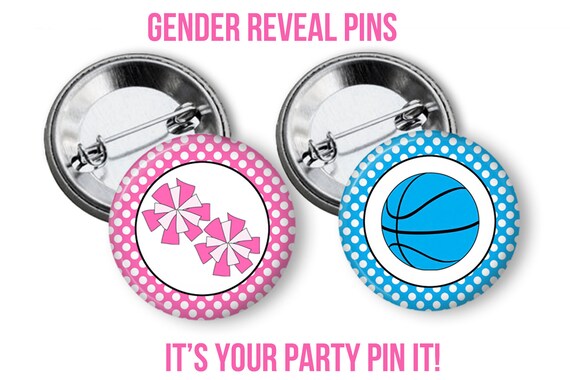 Gender Reveal Party Pin Badges for Baby Shower VINTAGE CROWNS