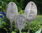 Hand Stamped Vintage Garden Herb Stakes