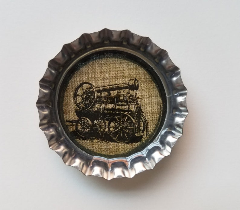 Office Magnet Fridge Magnet Refrigerator Magnet Locomotive Vintage Image Bottle Cap Magnet