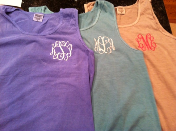 Items similar to Monogrammed Comfort Color tanks Greek Available on Etsy