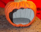 Pumpkin Doll House - Halloween - Thanksgiving - Dollhouse w Floor - Artisian Made & Signed - 1/2 Scale