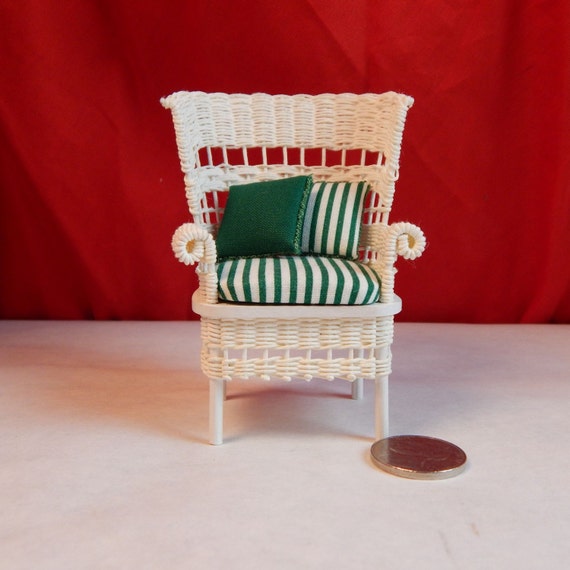 Items similar to Dollhouse Wicker Chair - Artist Signed Wicker Chair
